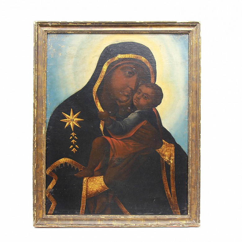 Virgen con niño Jesús siglo XVIII-XIX
