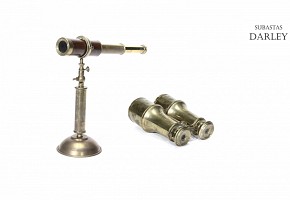 Copper spyglass and binoculars, s.XIX -s.XX