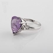 Fantastic ring with Amethyst and Diamond - 3