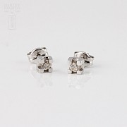 earrings 0.12cts diamond  in 18k white gold - 1