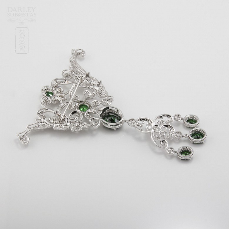 Faller dressing emerald green and silver Rhodium - 8