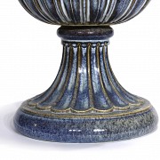 Gran copa de cerámica vidriada, Acanto, S.XX - 3
