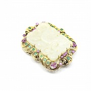 Pendant of 14k yellow gold and gemstones