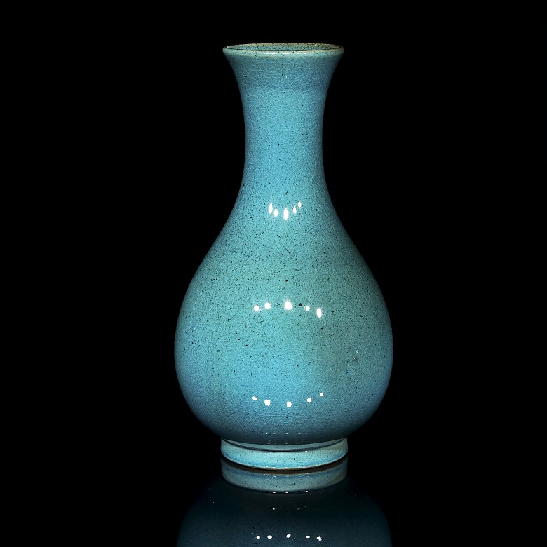 Jarrón chino vidriado en azul, S.XX - 1