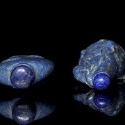 Dos botellas de rapé de lapislázuli, S.XX