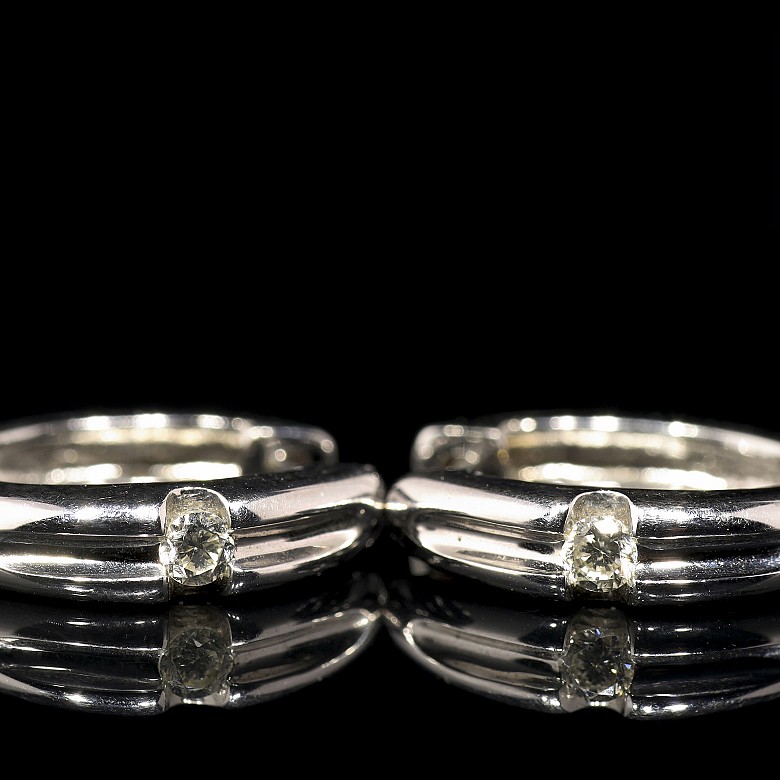 Earrings in 18k white gold with diamonds - 3