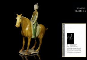 Sancai-glazed terracotta figure 'Lady on Horseback', Tang dynasty (618 - 906)