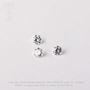 Lote de 3 Diamantes natural, talla brillante, color H 0.30cts - 4