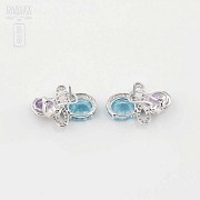 Precious semiprecious gems and diamonds earrings - 3