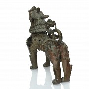 León guardián de bronce, Nepal, S.XIX - 4