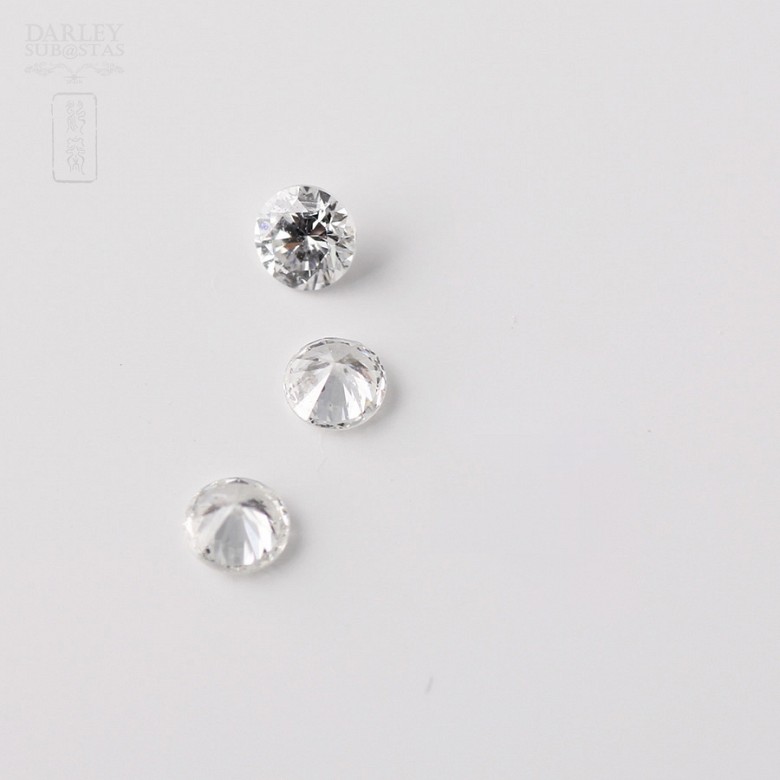 Lote de 3 Diamantes natural, talla brillante, color H 0.30cts - 2