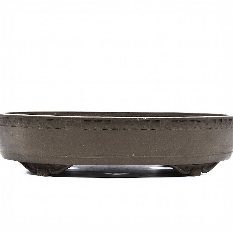 An oval terracotta pot, Yixing, China. - 5