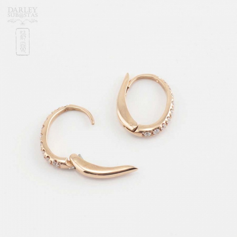 Earrings in 18k rose gold and diamonds - 5