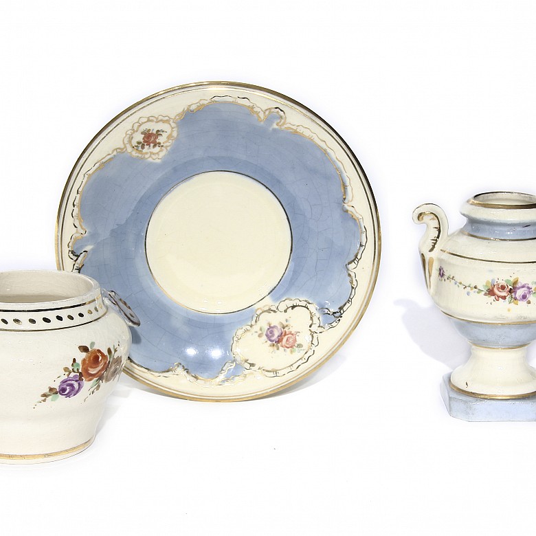 Cup, sugar bowl and plate by Antonio Peyró (1882-1954). - 2