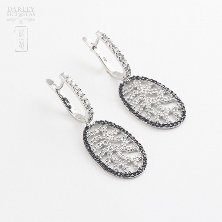 zircons earrings in sterling silver, 925m / m - 3