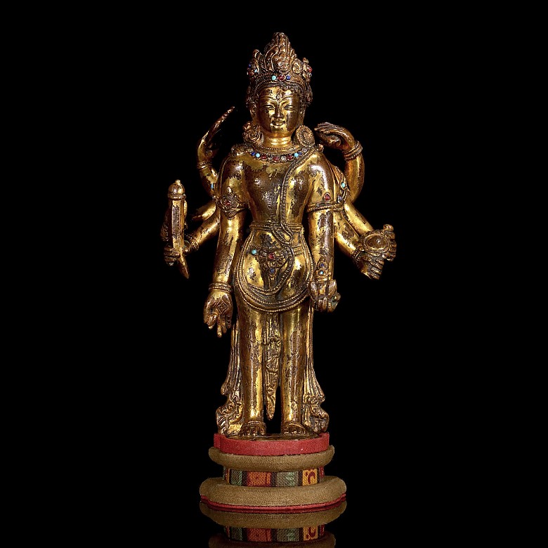 Amoghapasha Lokeshvara Buddha statue, Nepal, Qing dynasty