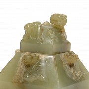 Carved jade double stamp, 20th century - 4