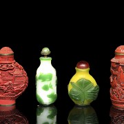 Four snuff bottles, China, 20th century - 2