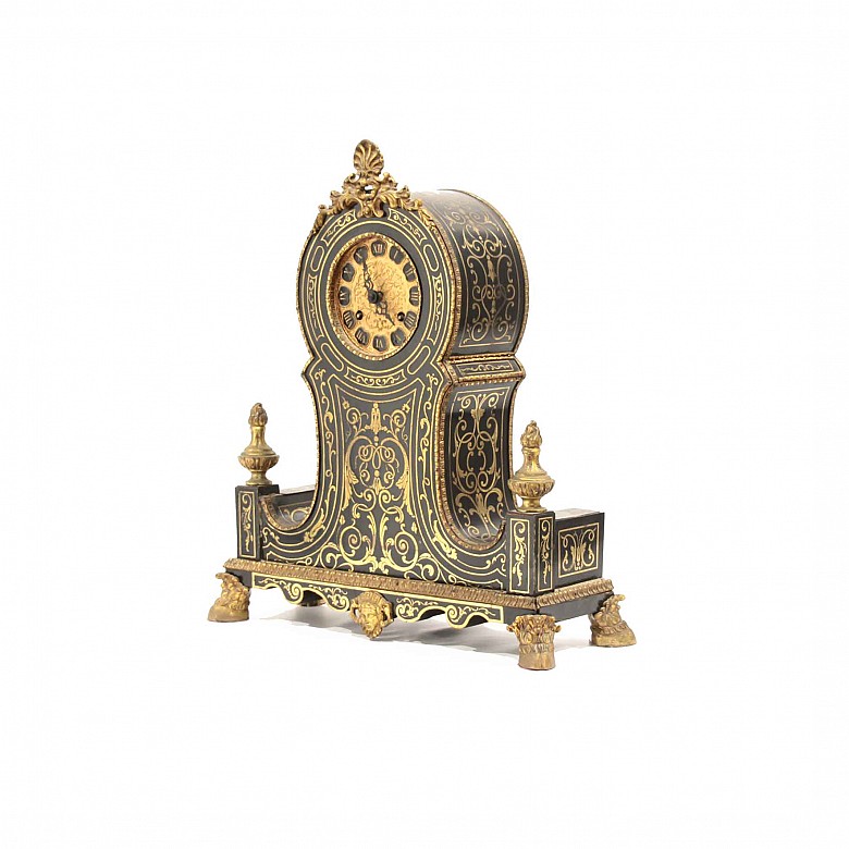 Gold plated and Boulle marquetry watch