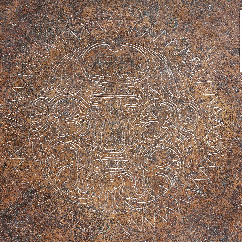 Large Indonesian copper offering tray.