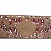 Large carved wooden lintel with horns of plenty, Bali, Indonesia. - 1