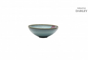 A Large Junyao style purple-splashed blue glazed bowl.