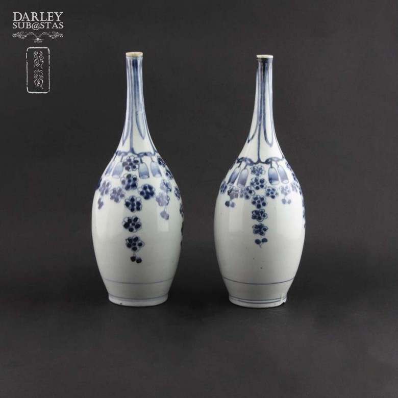 Pareja de jarrones japoneses porcelana S.XVIII - 1
