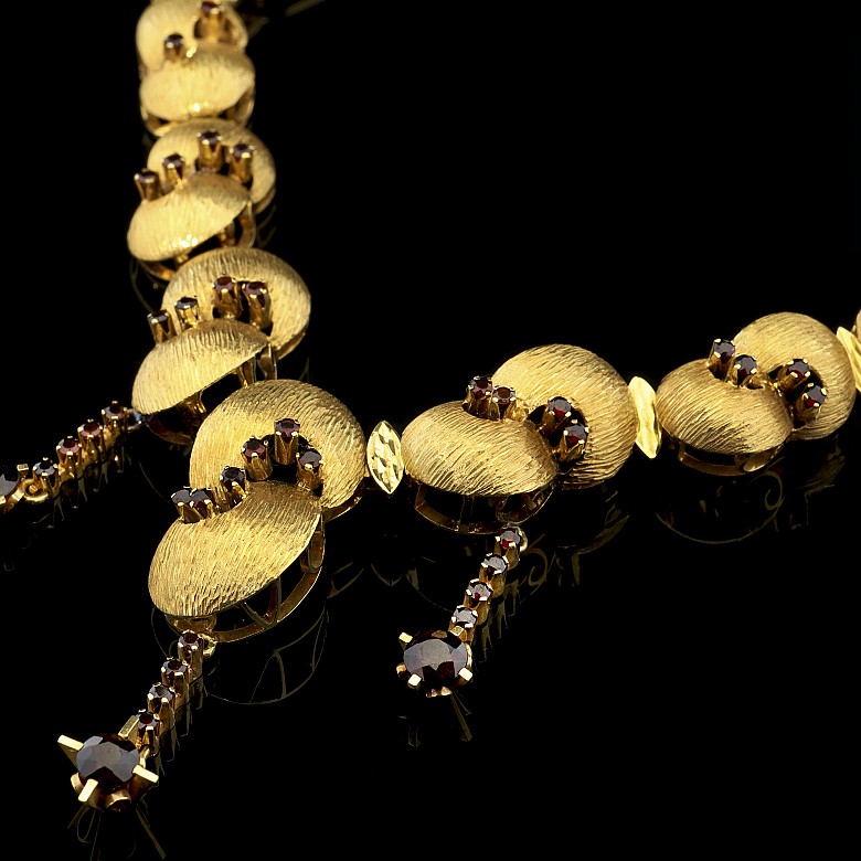 18k yellow gold and garnets necklace - 1
