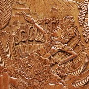 Pareja de paneles de madera tallada, Bali, med.s.XX. - 1