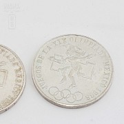 Dos monedas plata 0,720m/m- MEXICO 1968 - 4