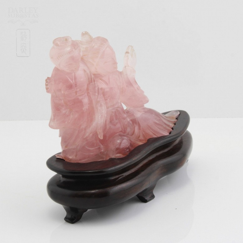 Chinese rose quartz figure - 2