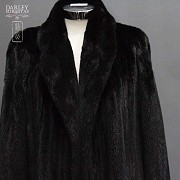Precioso abrigo de visón negro diamante - 9
