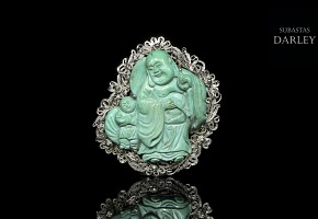 Silver and turquoise brooch, 19th - 20th century