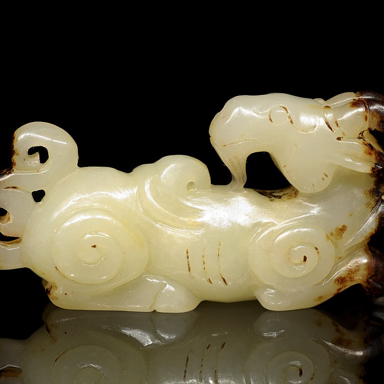 Set of five white jade ornaments, Warring States Period