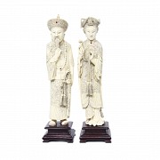 Pair of white ivory figures 