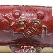 Enameled ceramic pot, Sangre de toro, China, 20th century