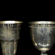 Set of silver chalices, mid-20th century
