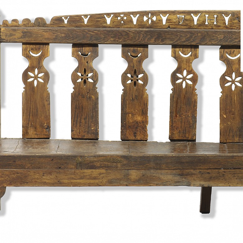 Rustic wooden bench, 20th century - 4