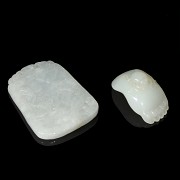 Two pieces of carved jade, 20th century