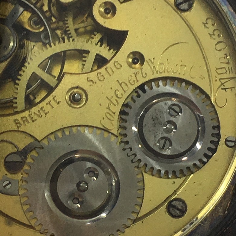 Pocket watch coltbert numbering with two windows, - 7