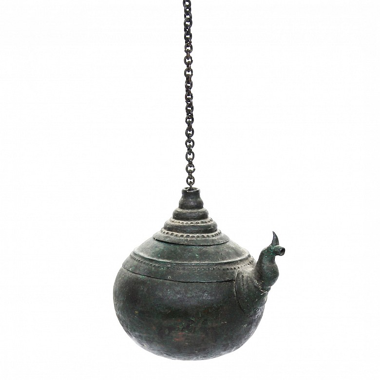 Indonesian bronze teapot.