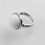 White porcelain ring silver 925 m / m - 1