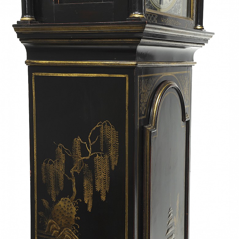Lacquered tall case clock with oriental-style decoration, 20th century - 7