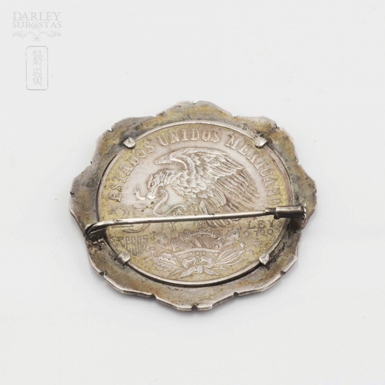 Broche con moneda de plata - Mexico 1968 - - 1