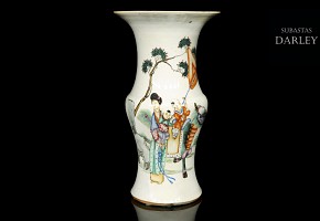 Enameled vase with a mythological scene, 19th century