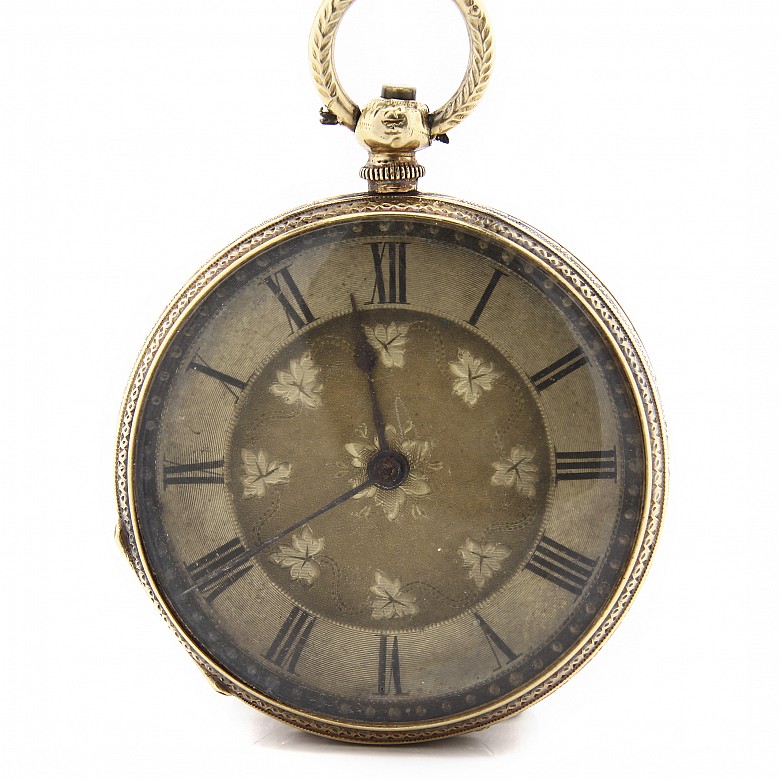 Lady's pocket watch in 18k gold, 19th c. - 6