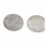 Two silver Chinese coins, 20th century