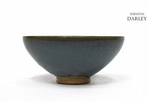 Cuenco de cerámica vidriada Junyao, estilo Song.