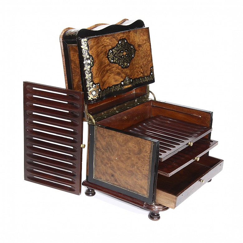 Marquetry cigar box, 19th c. - 6
