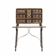 Spanish desk with hawksbill and bone applications, 19th century